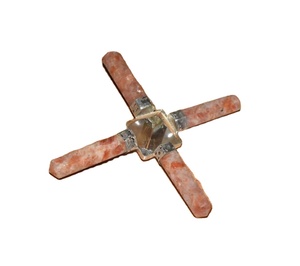 Quartz rose 4 points pierre de soleil Style Feng Shui guérison spirituelle AGATE cristal pierre précieuse sculptée Reiki gravure mascotte pour la maison - Product Image 1