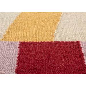 Alfombras de Lana Tejidas Planas Rojas y Naranjas con Diseño Clásico ADWL-1283, Geométricas Abstractas Rectangulares, Estilo Patchwork para el Hogar - Product Image 3