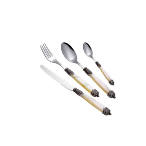 Prix d'usine personnalisé, ensemble de couverts en métal épais en acier inoxydable plaqué argent, fourchette, cuillère, couteau, ensembles de couverts pour hôtel et maison - Product Image 1