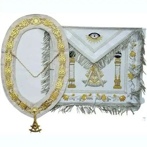 Fabrication en gros Tablier maçonnique de meilleure qualité Grand Past Master Tablier maçonnique et collier en chaîne avec tabliers - Product Image 1