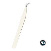 Ücretsiz özel Logo 90 derece eğimli İpucu paslanmaz çelik kirpik hacmi Fiber ucu kirpik cımbız ile elmas kavrama EyelashTweezers