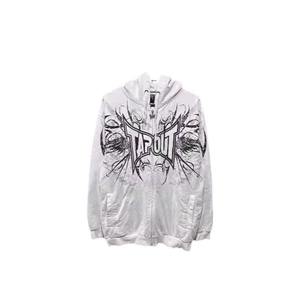 Y2K Vintage 90s Solid Fleece Digital Printing Oversized Zipper Hoodie Long Sleeve Anti-Pilling Streetwear <b>Winter</b> <b>Coat</b> Men's - Product Image 2