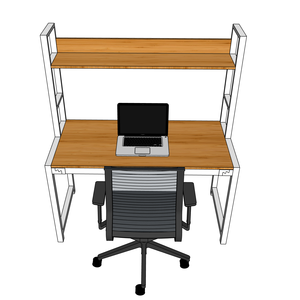 <b>Bamboo</b> Standing <b>Table</b> & Shelf Set 60x128x150cm Easy Installation - Product Image 2