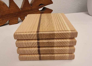Juego de Posavasos Clásicos de Madera de Nogal, Posavasos Cuadrados Duraderos Hechos a Mano de Primera Calidad, 300 mm de Diámetro, 5 mm de Grosor, por Saniya Handicrafts - Product Image 5