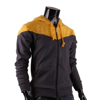 Sudadera con Capucha Completa con Cremallera y Logotipo Personalizado para Hombre, Sudadera de Algodón con Cremallera de Dos Tonos, Sudadera de Forro Polar Sólido para Hombre