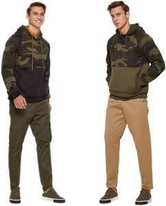 เสื้อฮู้ดสวมหัวสีทึบของผู้ชายผ้าฟลีซมีฮู้ดผ้านุ่มมีกระเป๋า - Product Image 6