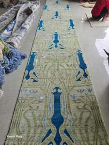 3x30 Feet Large <b>Runner</b> Carpet Blue Brown Wool Custom <b>Runner</b> <b>Door</b> <b>Mat</b> Turkish Carpet Living Room Available All Sizes 3x18 - Product Image 4