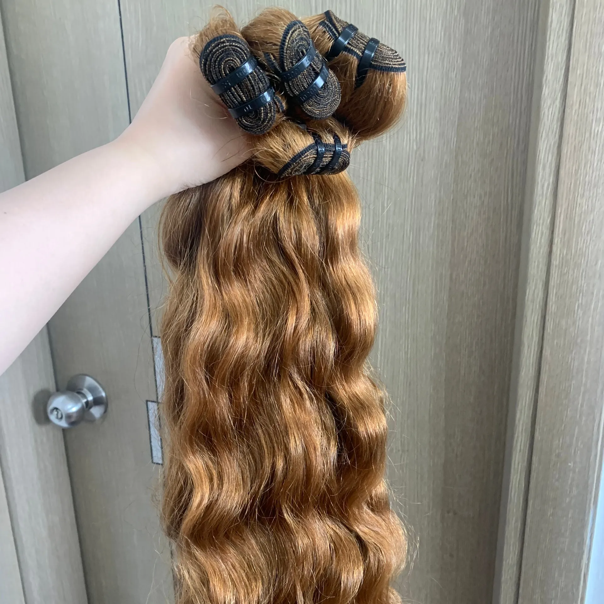 [LARGE STOCK] Double Drawn Human Hair Top Hair Piece Natural Color Curly Virgin Vietnamese Remy Hair