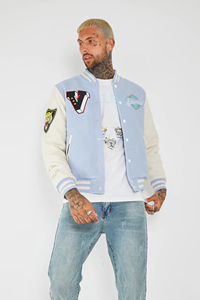 Custom Canvas Stand Collar Hombres Varsity Jacket Blanks Servicio OEM - Product Image 4