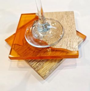 Vente chaude À La Main Décoré Océan Résine Époxy Dessous De Verre Résine En Bois Tasse À Thé Tapis - Product Image 4
