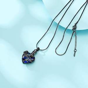 Collares de urna de corazón de Metal para cenizas, recuerdo, urna conmemorativa, joyería de cremación, colgante de ceniza para mujeres, hombres, amor, un tamaño personalizado - Product Image 6