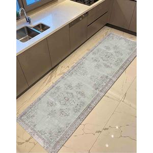 Green Turkish <b>Rug</b>: Muted Antique Decor, Hallway Accent <b>Rug</b>,<b>Chenille</b> <b>Rug</b> - Product Image 4