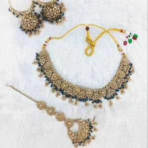 Bijoux ras du cou de mariée ensemble de colliers ras du cou en cristal indien pour femmes fabrique des bijoux en gros, - Product Image 1