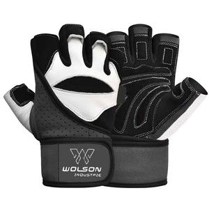 ถุงมือยกน้ำหนักหนังและยางคุณภาพสูง ระบายอากาศได้ดี ทนทาน ปรับแต่งได้ ครึ่งนิ้ว สำหรับออกกำลังกายในยิม เหมาะสำหรับทั้งชายและหญิง - Product Image 1