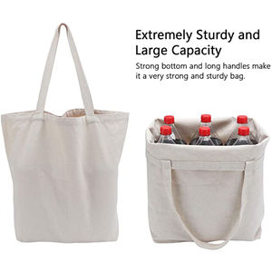 Directo de fábrica promocional personalizado blanco compras Tote bolsa de lona diseño en blanco personalizado impreso 100% bolsas de algodón - Product Image 6