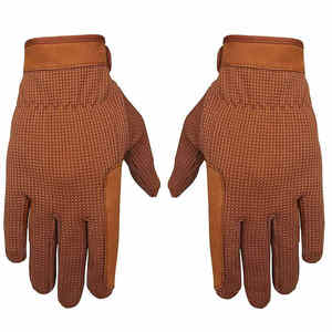 Guantes ecuestres de invierno de cuero marrón de alta calidad para adultos, cómodos empuñaduras para montar a caballo, dedo completo antideslizante transpirable - Product Image 4