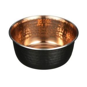 Bol de service artisanal en fer forgé, finition industrielle noir mat et doré métallisé, bord festonné unique, bol décoratif, saladier - Product Image 5