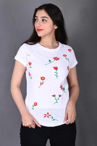 Venta al por mayor de calidad superior de verano Casual mujeres camisetas de manga corta personalizada diseño de impresión Venta caliente - Product Image 4