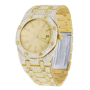 Montre mécanique automatique haut de gamme en acier inoxydable avec pierres de moissanite étincelantes, conçue pour la mode de luxe simple - Product Image 6