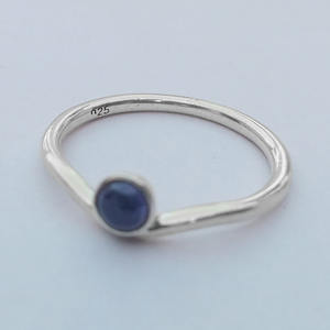 Venta al por mayor minimalista hecho a mano 925 plata esterlina bisel ajuste amatista piedra preciosa anillo bohemio para niñas mujeres regalo de cumpleaños - Product Image 4