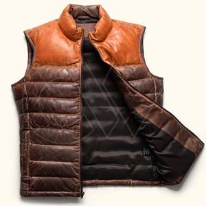 Gilet et gilet pour hommes High Street de haute qualité coupe-vent à bulles en cuir véritable vente en gros - Product Image 6