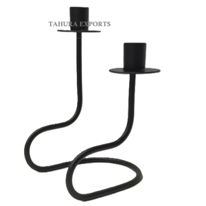 Black For Christmas Metal Candle Stand <b>Candlestick</b> <b>Holder</b> For Home Decoration Premium Quality Luxury Metal Candle Stand Black - Product Image 1