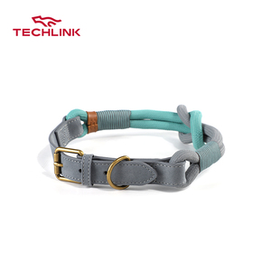 Hot Sale Soft Nylon Leather Dog Collar And Leash Set With Comfortable Padded Grip Adjustable Durable Walking Training Gear