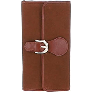 Cartera larga con cremallera de cuero marrón para mujer con tarjetero RFID monedero funda de bolsillo para hombres y damas - Product Image 6