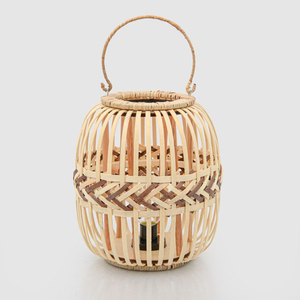 Hot Selling Handmade Natural Rattan Wicker Bamboo Candle <b>Lantern</b> For Home Garden Decoration Vintage Style Floor <b>Lantern</b> <b>Set</b> Of 3 - Product Image 3