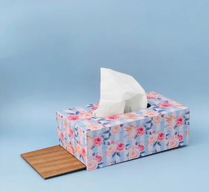 Accesorios de baño de madera maciza elegantes Caja de pañuelos de madera impresa Producto de alta calidad antiguo Precio más bajo - Product Image 1