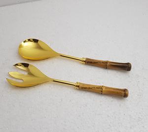 ช้อนตักสลัดสแตนเลสสตีลชุบเงินพร้อมที่จับเรซิน - Product Image 2