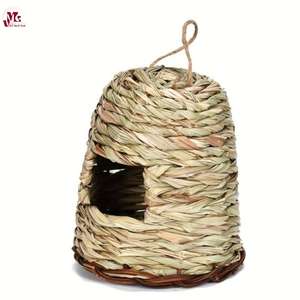 Colibrí tejido a mano colgante Casa de anidación Hierba natural Casa de pájaro colgante Nido Cabaña de pájaro - Product Image 3