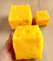 Grand cube de fromage jaune moelleux anti-stress, jouet à presser à rebond lent, jouet géant en forme de fromage, en matériau TPR