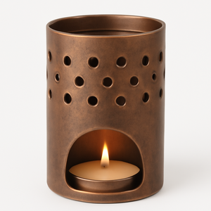 Stylish White Metal Tea Light <b>Candle</b> Holder Circular Cutout Design for Home Decor Summer Relaxation for Aromatic Use New Arrival - Product Image 4