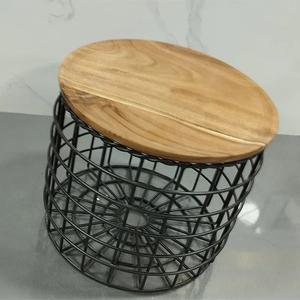 Cesta de alambre de hierro clásica en horno negro tratado para fiestas Diseño alto y elegante - Product Image 4