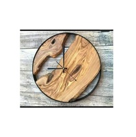 Horloge murale moderne en quartz avec mouvement en bois vintage, surface en bambou et bois, et affichage à aiguilles pour salon