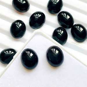 ¡20 piezas cabujón de ónix negro natural! Piedras preciosas sueltas ovaladas pulidas para la fabricación de joyas (8x10mm-15x30mm) - Product Image 2
