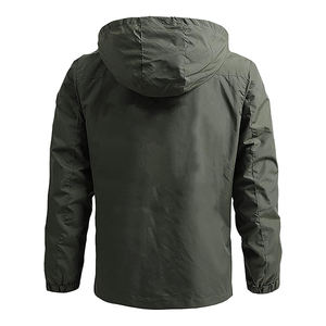 Veste imperméable en gros pour hommes, à séchage rapide, manches longues, poche zippée, coupe-vent pour homme, veste d'extérieur - Product Image 2