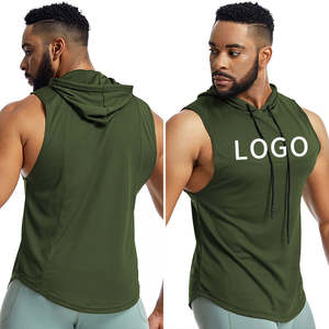Sweat à capuche d'entraînement sans manches pour hommes personnalisé débardeur à capuche à découpe musculaire t-shirt de gymnastique pour la musculation et le fitness vêtements de gym OEM - Product Image 6