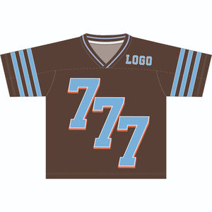 Custom Short Sleeve American Football Jersey Trendy Streetwear Printed Logo Embroidery Design Mesh Crop Fashion Football <b>Shirt</b> - Product Image 3