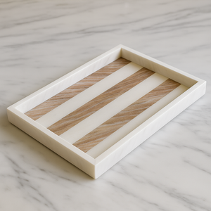 ถาดหินอ่อนลายทางสีขาวและสีเขียวทันสมัยอุปกรณ์จัดระเบียบโต๊ะเครื่องแป้งสี่เหลี่ยมสำหรับตกแต่งโต๊ะกาแฟในห้องครัวที่จัดแสดงน้ำหอมเครื่องประดับ - Product Image 4