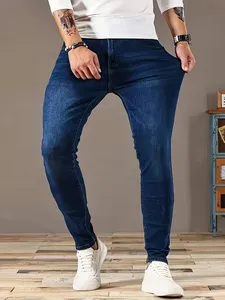 Jeans confortables pour hommes, tissu extensible et respirant avec style streetwear délavé pour un confort quotidien en hiver - Product Image 2