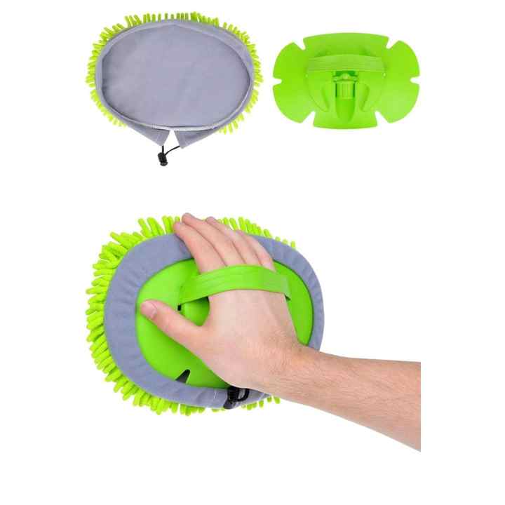 HOME CLEANING and CAR WASHING MOPU WITH HANDLE MICROFIBER PASTA LONG HANDLE WITH SPARE MOP 120 CM