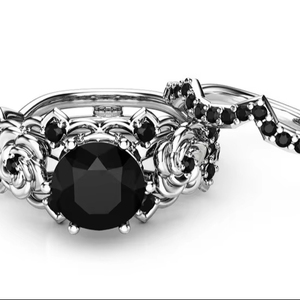 Black <b>Moissanite</b> Diamond Ring Beautiful Customized Engagement Ring 925 Sterling Silver Ring & <b>Other</b> Diamond <b>Jewelry</b> - Product Image 2