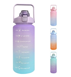 Botella de agua motivacional con marcador de tiempo, sin BPA, a prueba de fugas, jarra de agua grande con asa para gimnasio, fitness y deportes al aire libre - Product Image 1