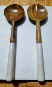 Servidores de ensalada de madera de mango de alta calidad, utensilios de cocina promocionales de nuevo diseño para Hotel, restaurante, incluye cucharas, tenedores para - Product Image 3