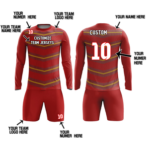 Survêtement d'entraînement respirant imprimé personnalisé uniformes de maillot de football pour hommes adultes enfants costumes de sport d'équipe de football pour garçons - Product Image 2