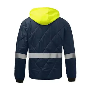 Ropa de trabajo de construcción personalizada, chaqueta de seguridad de visibilidad, Parka de invierno reflejada personalizada, ropa de seguridad, chaqueta, uniforme de trabajo 2024