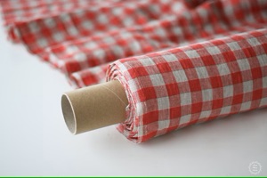 Venta al por mayor 115 '' / 292cm Extra ancho tela de lino lavado a la piedra 100% Lino Material Natural rojo tejido Textiles para el hogar niños niñas - Product Image 4