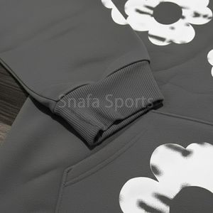 Ensemble de survêtement en denim imprimé à la mode, avec capuche, pour l'hiver, survêtement décontracté et léger - Product Image 5